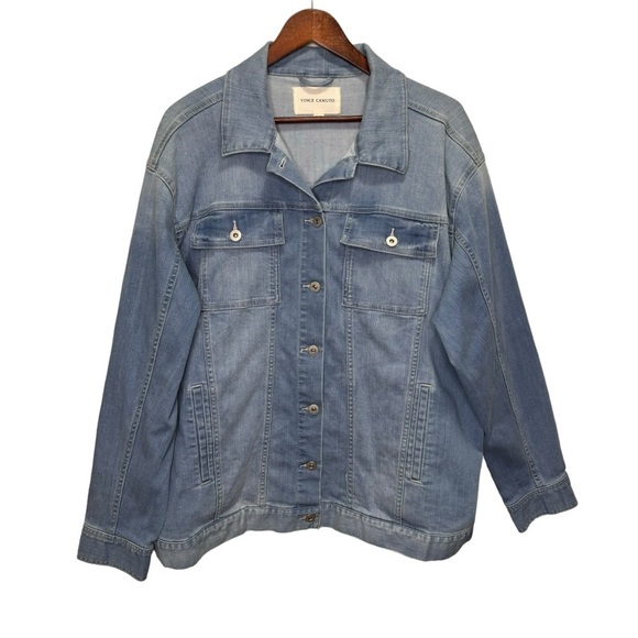 Vince Camuto Denim Trucker Jacket Size 1X - Picture 3 of 11